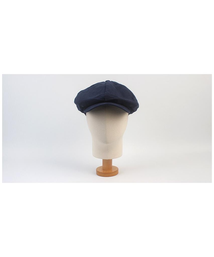 Yunibeosyeolkemiseuteuli Linen Navy Loose Fit Newsboy Cap