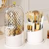 Toothbrush Holder with Cover Cosmetic Storage Box Organizer Dustproof 360-Degree Rotating Toothbrush Makeup Brush Holder
