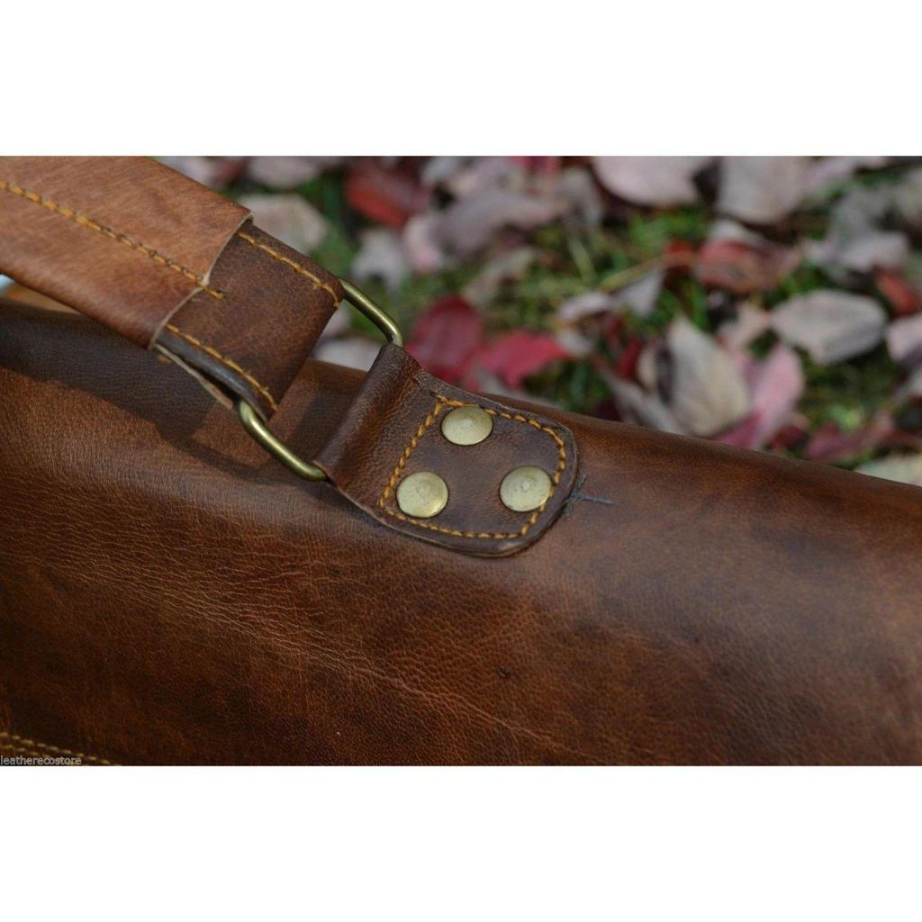Bag Leather Laptop Messenger Vintage Men's Briefcase Genuine Shoulder