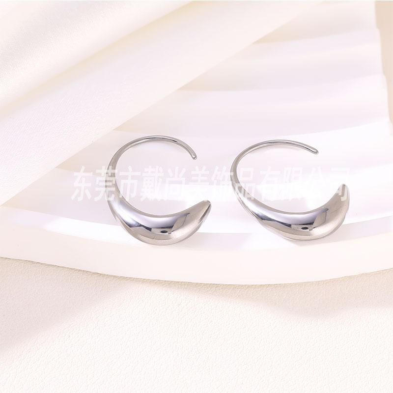 New earrings stainless steel stud earrings trendy temperament versatile geometric retro earrings