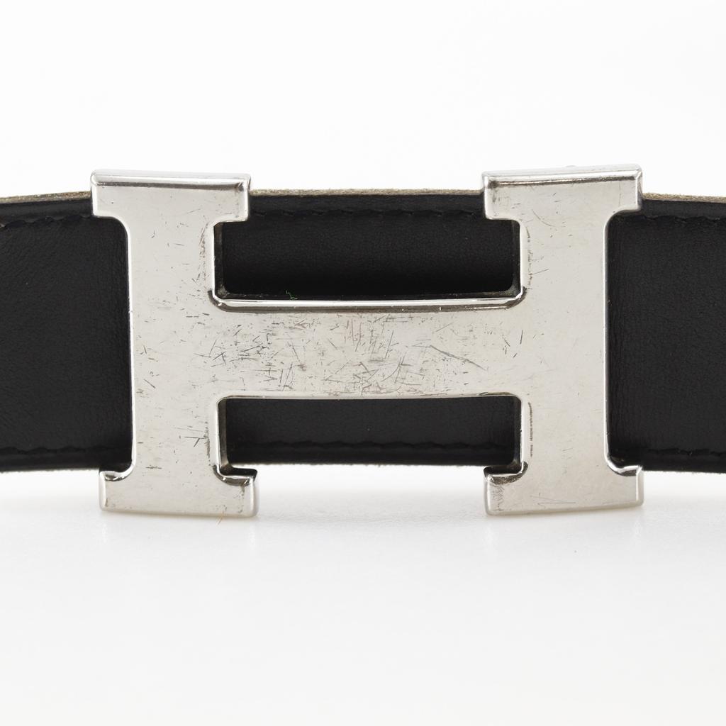 Hermes H Belt 85 Belt Reversible Black / Brown Calfskin Unisex Used