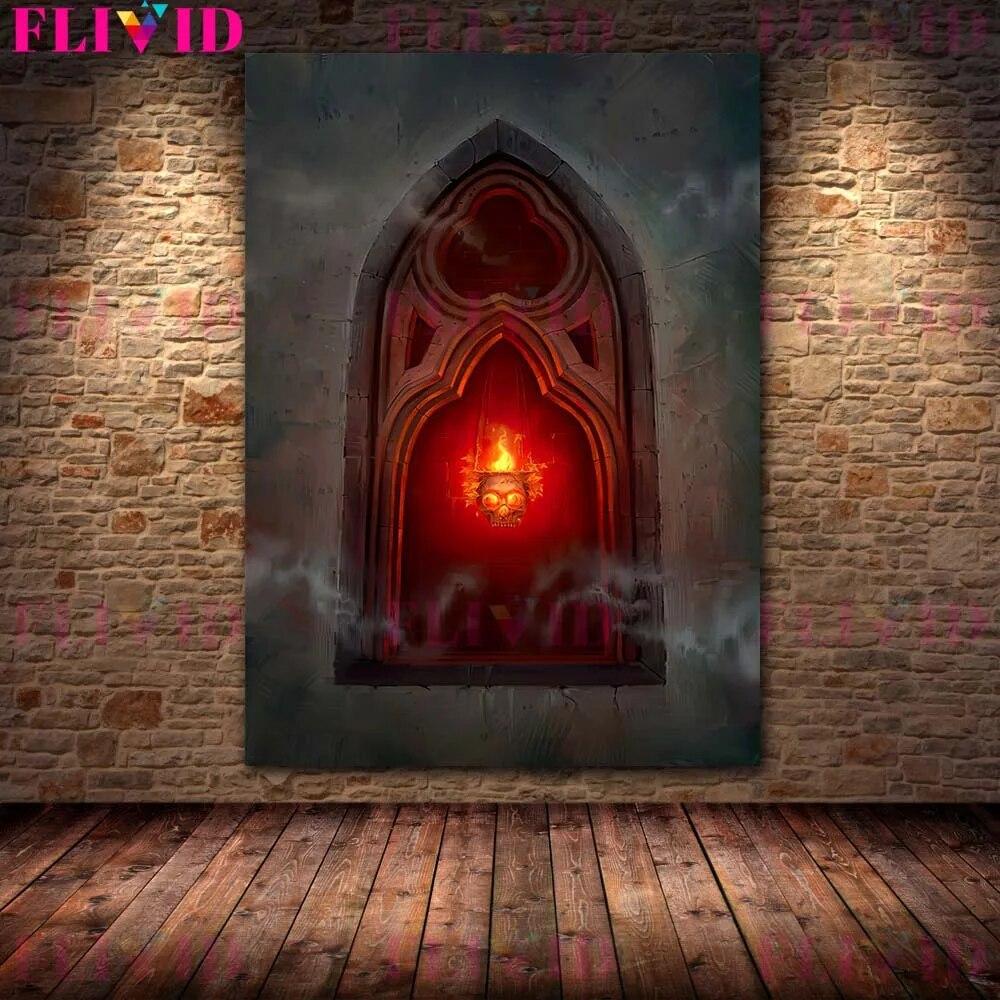 Horrible Hell Gate Vintage Wall Art Canvas Painting They Lead To The Devil Abstract Retro Poster And Print Home Deco No Frame