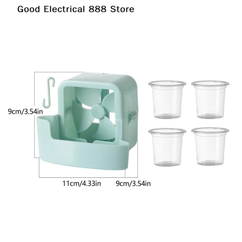 Electric Fan Cooling Storage Box Hanging Fan Cooling Tool With 4 Cup Household Cooling Box Fan Cooler Refrigeration Accessories