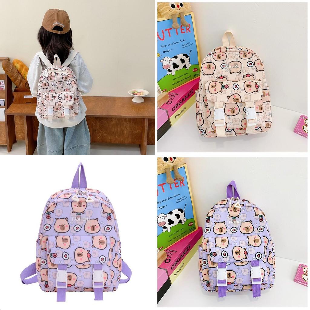 Playful Capybara Kids School Backpack For 2 To 5 Year Olds Adorable Cartoon Style With Comfort