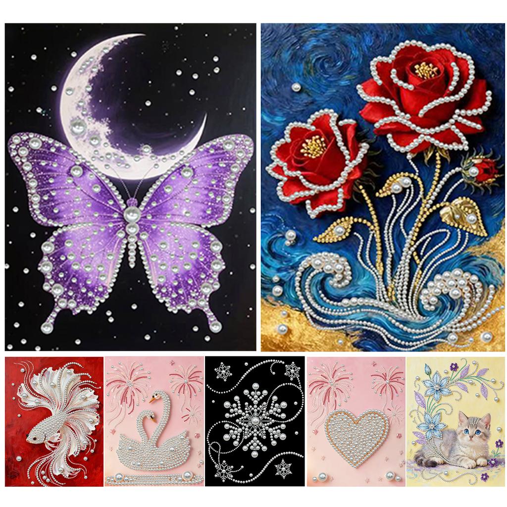 Pearl DIY Diamond Painting Gem Art 11.8x15.7inch with Frame for Adults/Beginners Gift Idea Home Decor