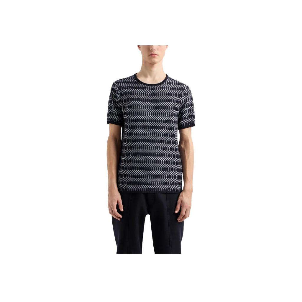 Emporio Armani Ss24 Jacquard Pattern Crew Neck Short Sleeve Sweater Men sweater Multicolor EM000510-AF122221-FB078