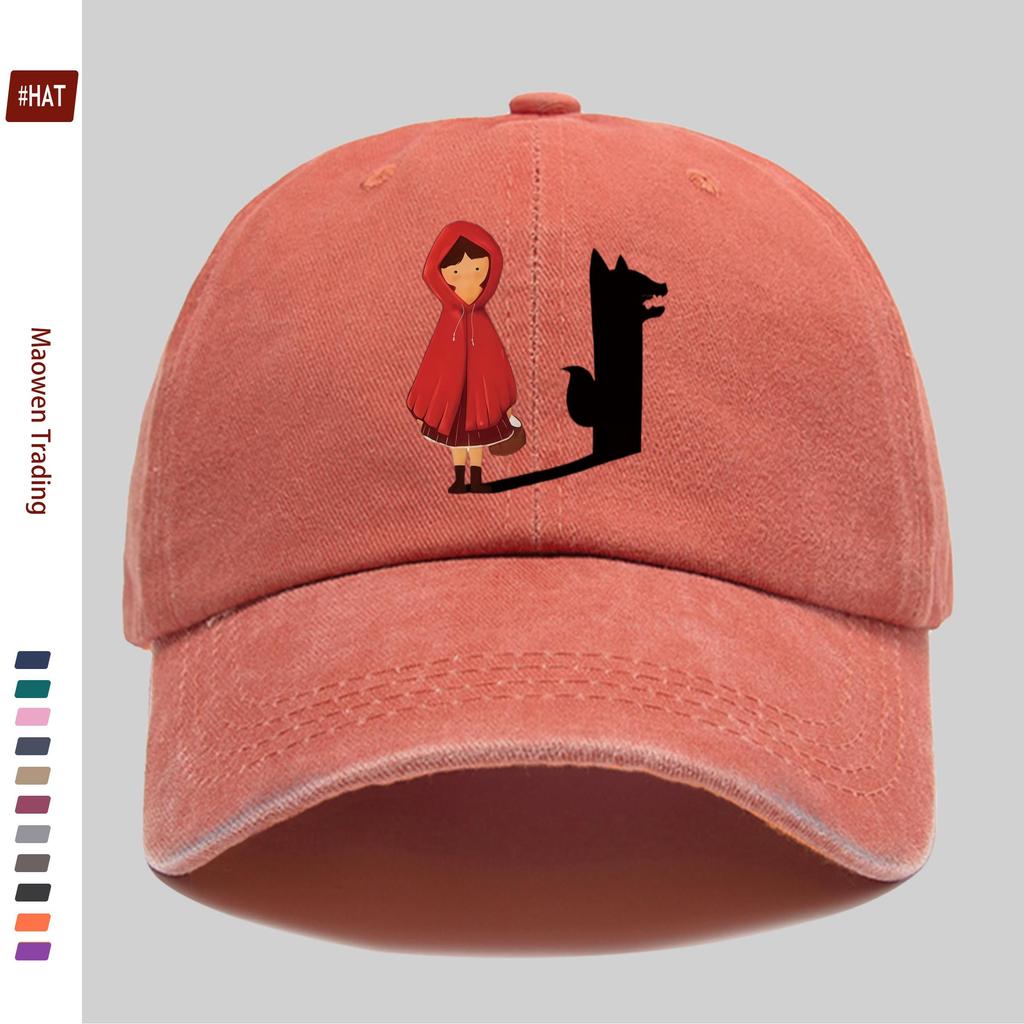 Pc Cartoon Wolf Silhouette Print Baseball Cap with Cartoon Character Print Design Sun Hat Party Decoration Hat Comfortable Ligh