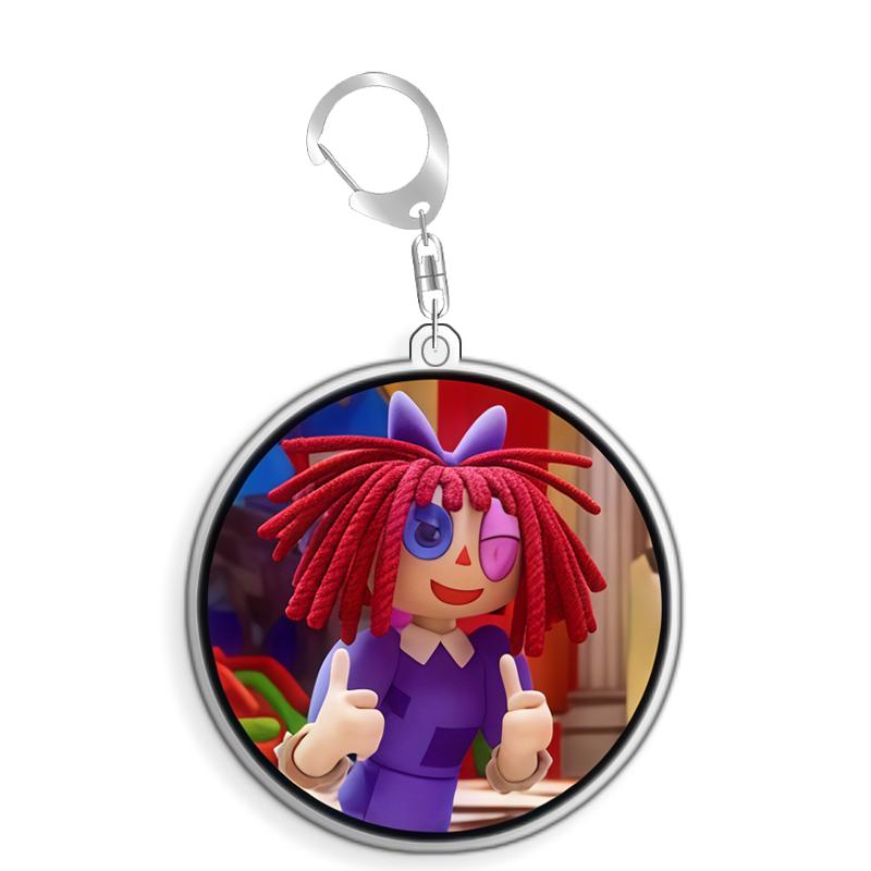 For The Amazing Digital Circus Pomni Zooble Gangle Kinger Ragatha Acrylic Selfmade Cute Cartoon Anime Keychain Pendant Toy Gift
