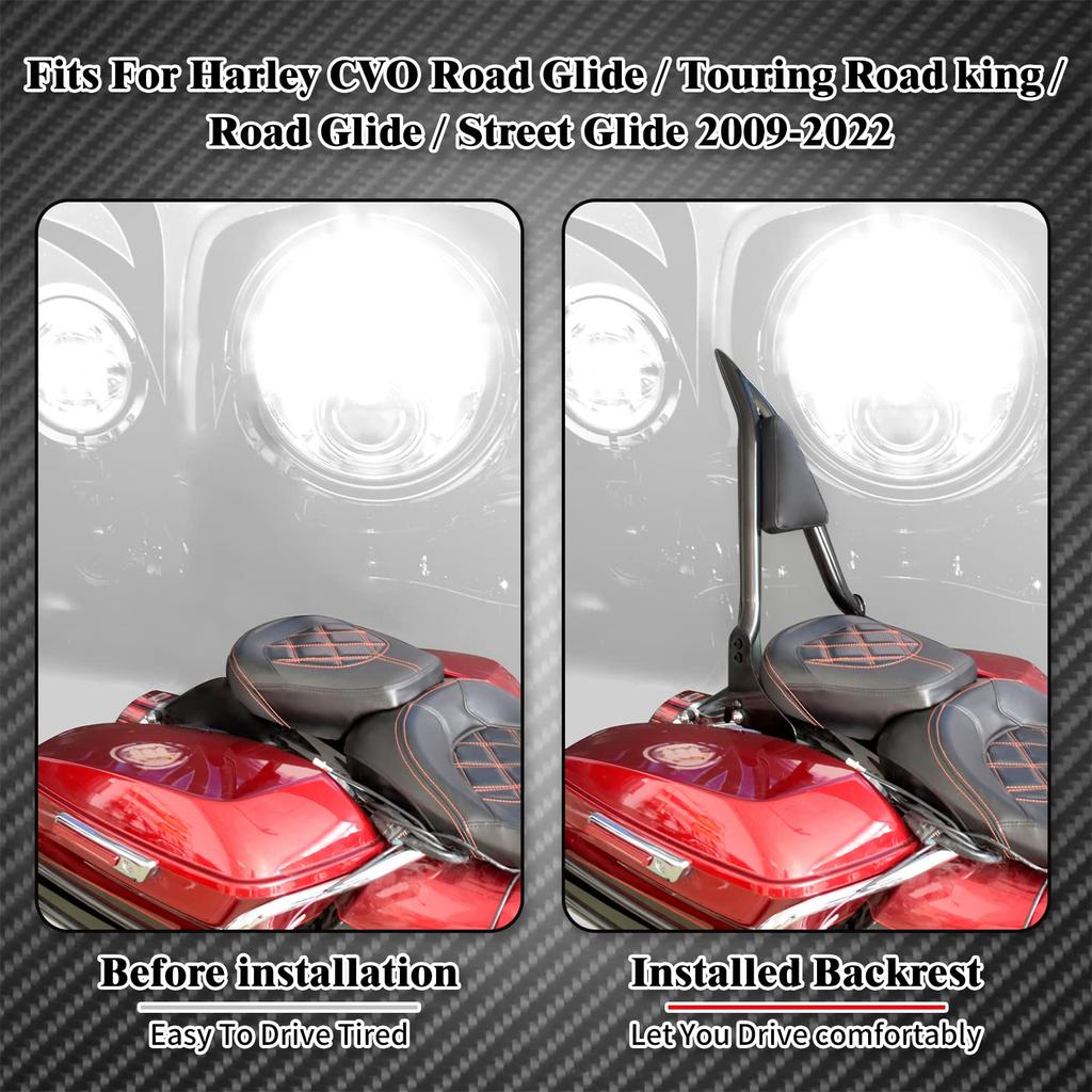 HDBUBALUS Motorcycle Sissy Bar Backrest with Removable Triangular Backrest for Passenger Sissy Rear Passenger Sissy Bar for Harley Road Road Street