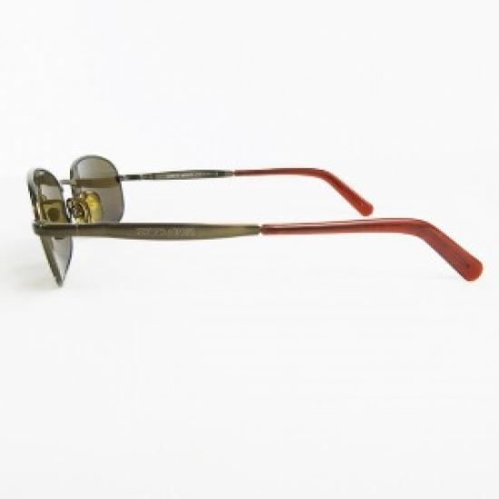 Used Giorgio Armani 671 Square Sunglasses, Metal Frame, Antique Gold with Brown Lenses, Vintage Designer Eyewear for Men and Women