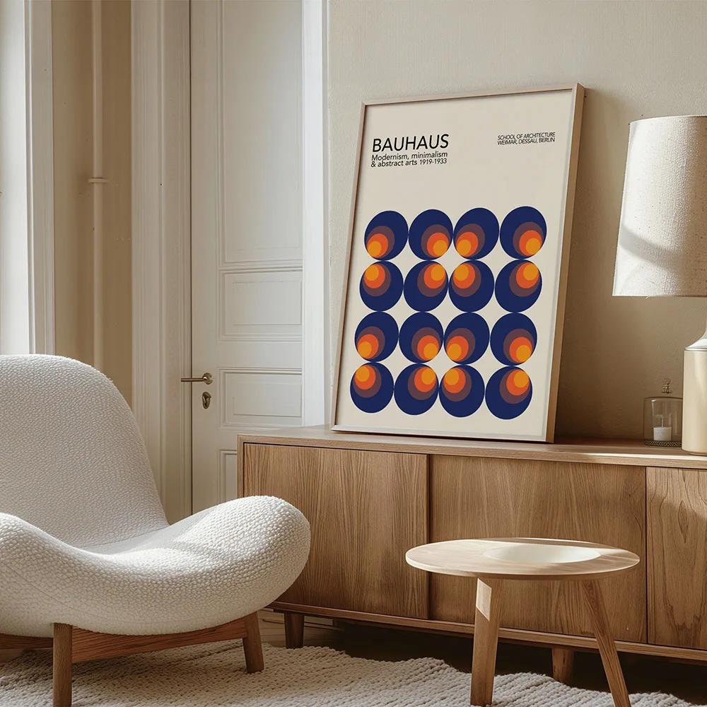 Modernist Bauhaus Geometric Canvas Poster Living Room Wall Art Retro Prints Mid Century Home Decorative Wall Art Painting
