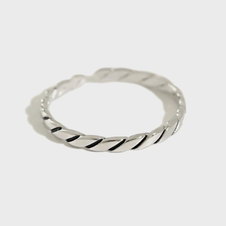 New Arrival Simple Twisted Woven 925 Sterling Silver Jewelry Retro Thai Silver Small Twisted Popular Opening Rings TYB486