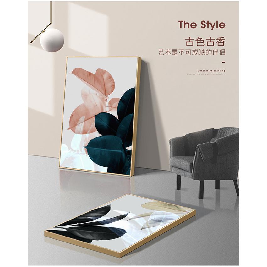 Målning Samtida Konst Heminredning Bild Skandinavisk Botanisk Tryck Blad Väggaffisch Nordisk Abstrakt Växt Duk