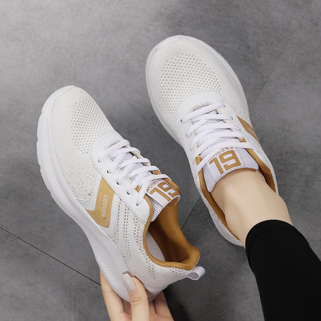 2025 new large size spring mesh sports shoes women's breathable, non-slip and wear-resistant casual running shoes women's shoes