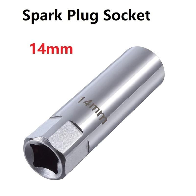 Thin Wall Swivels Magnetic Spark Plugs Socket Set 14Mm 3/8Inch Drive 12 Point Removal Tool for Tight Engine Spaces