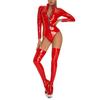 Shiny Bodysuit Stage Wet Look Zip Leotard Tops Clubwear
