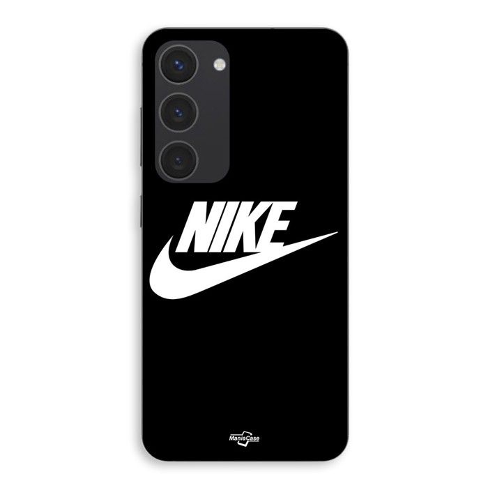 Cover Per Samsung Galaxy S23 Plus Logo Nike bianco nero frontale Maniacase