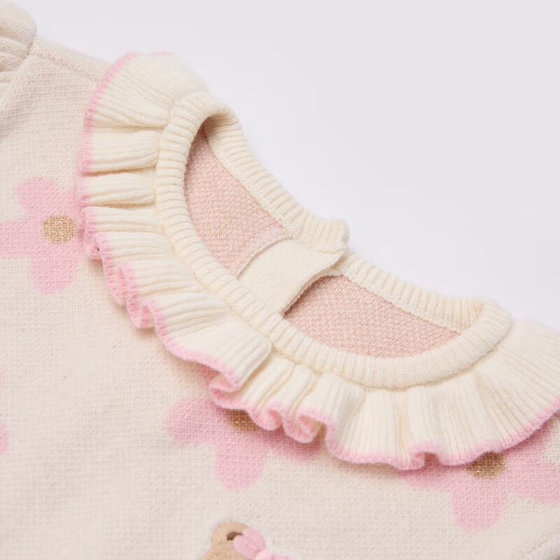 PawinPaw Cartoon Bear Sweet Knitted Two-Piece Dress for Baby Girls