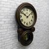 Santeru QL676-A, Made in Japan, Mini Daruma Pendulum Clock (Arabic Letters), Antique Brown