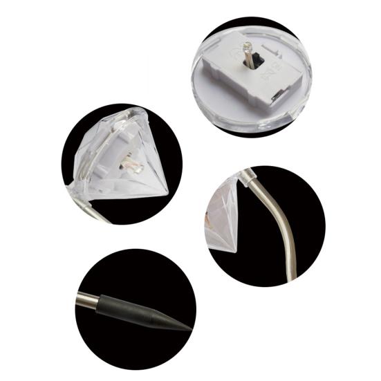 4Pcs Diamond-Shape Solar Stake Lights Garden Powered LED Lawn Yard Decor Lamp