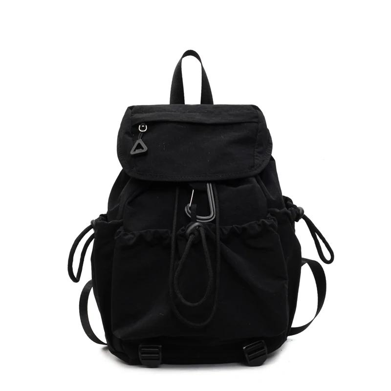 New Zipper Nylon Casual Solid Youth Backpacks Interior Compartment Simple Women's Handbags On Sale Large Capacity Women's Bags