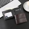 Men's Korean Style Color Block Billfold Wallet with Horizontal Webbing