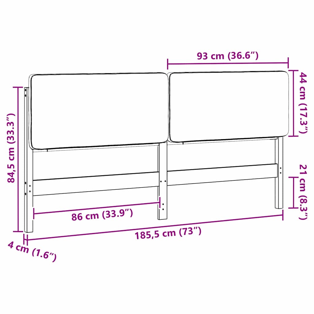 Upholstered Headboard with Headboard in White and Light Grey 180 cm