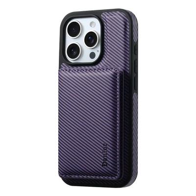 Carbon Fiber Pattern Detachable Wallet Case for IPhone 16 15 14 Plus 13 12 Pro Max Card Holder Shockproof Protective Cover