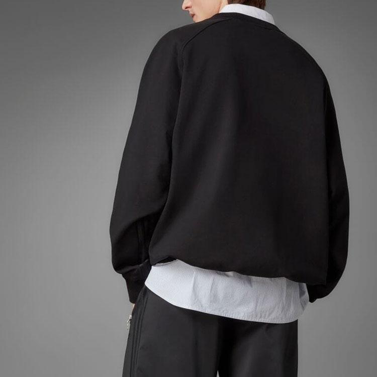 Adidas Originals Trefoil Solid Loose Casual Crew Neck Sweatshirt Men Tops Black HD2242