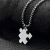 Heart Puzzle Pieces Couple Necklaces Sturdy Steel Heart Puzzle Pendant Necklaces Accessory for Couples Romance Gift