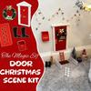 20 Pcs Wooden Miniature Christmas Elf Fairy Door Set Red Magical Tiny Door with Accessories for Dollhouse Fairy Tale Room Decor Holiday Party