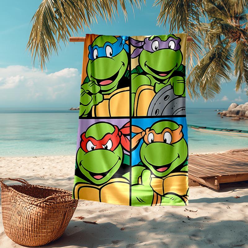 Ultra-Soft Beach Towel with TMNT Theme,Ideal for Pool - Camping, Diving - Perfect Travel Essential, Vibrant Beach Towel.