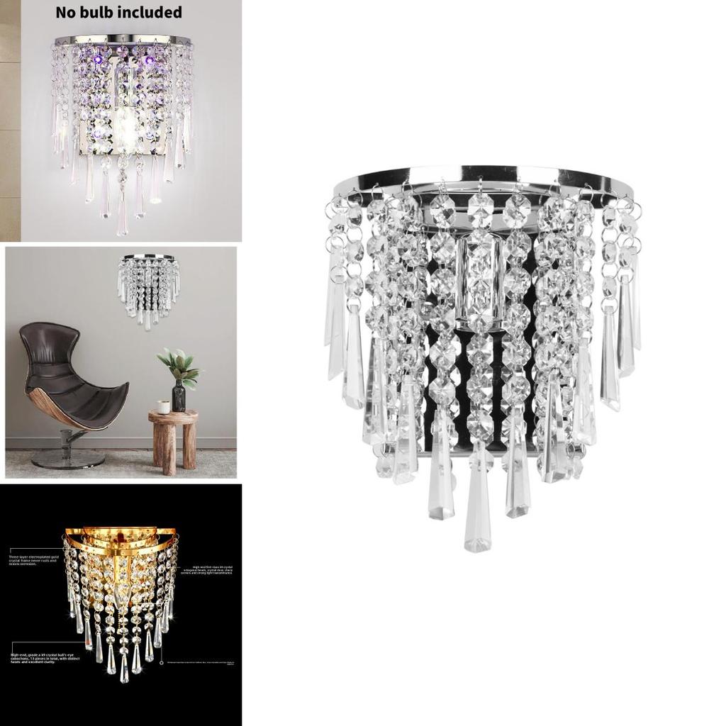 Modern Crystal Wall Lamp With Led Lighting For Home Bedroom And Bedside Use
