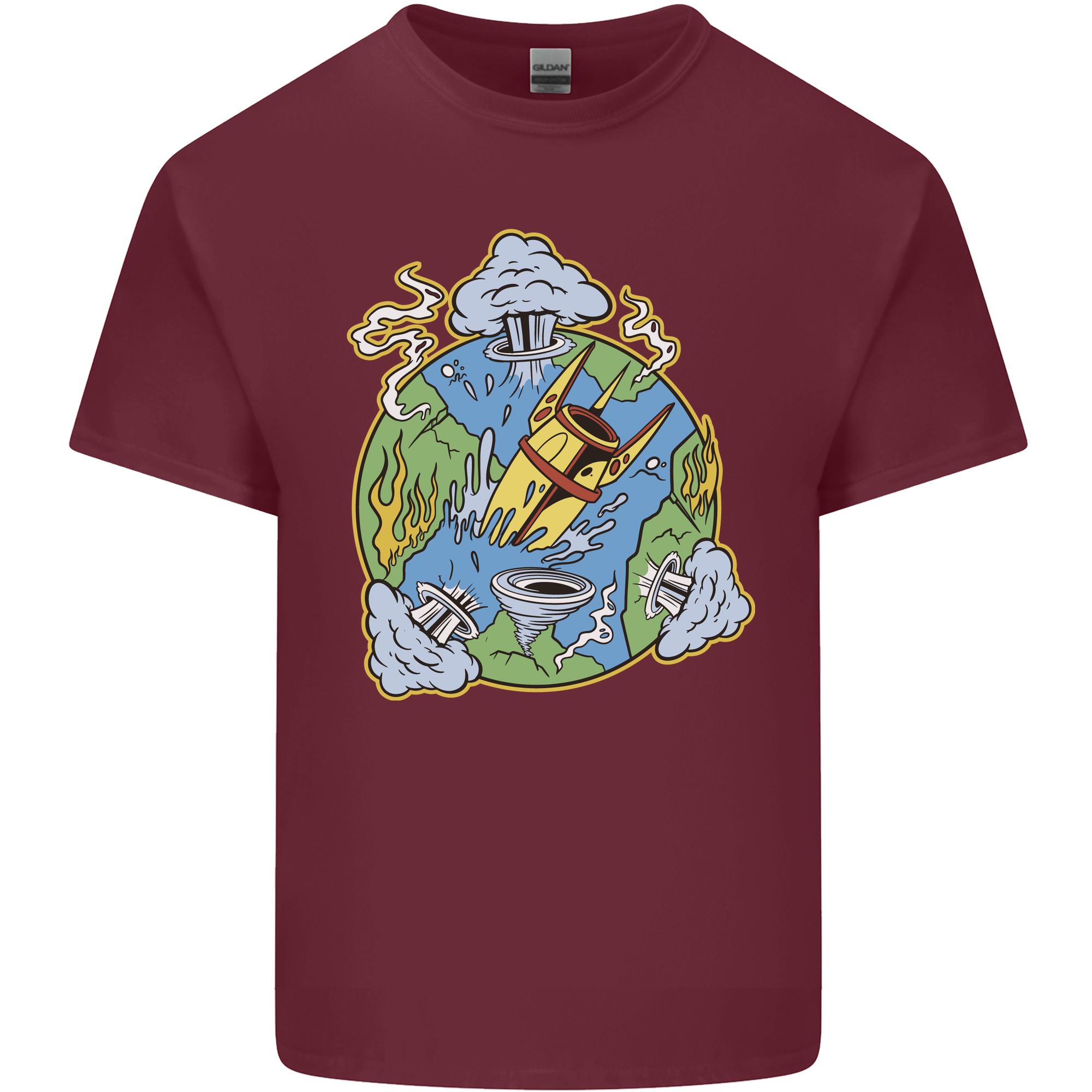 Climate Change Earth Destruction Nuclear War Unisexs Light Cotton TShirt S