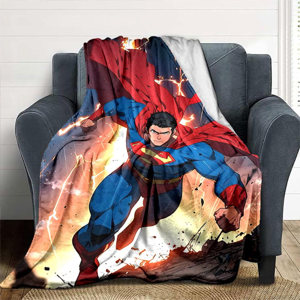 1pc Superman superhero Flannel Blanket Soft Warm Throw for Home, Office, Travel, All-Season Cozy Bedding Gift L1452