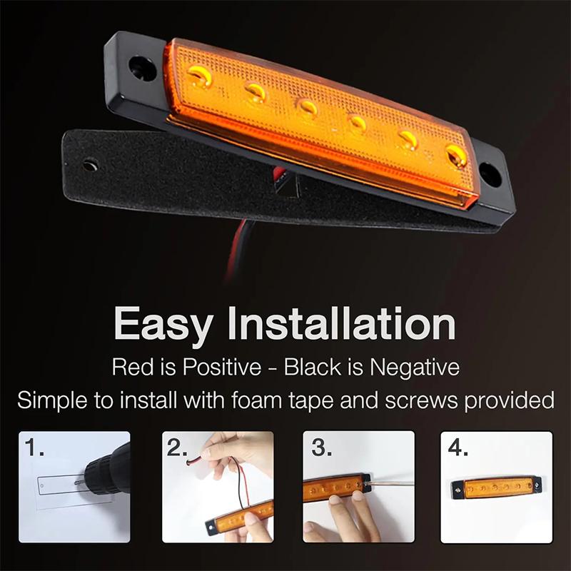 10 Pieces  Side Marker Warning Lights Indicator Light Signal Light Car Signal Rear Brake Warning Rear Light LED 12V 24V