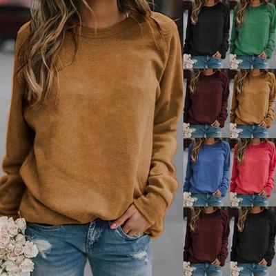 Ladies Sweatshirt Crew Neck Pullover Women Casual Long Sleeve Winter Sweatshirts