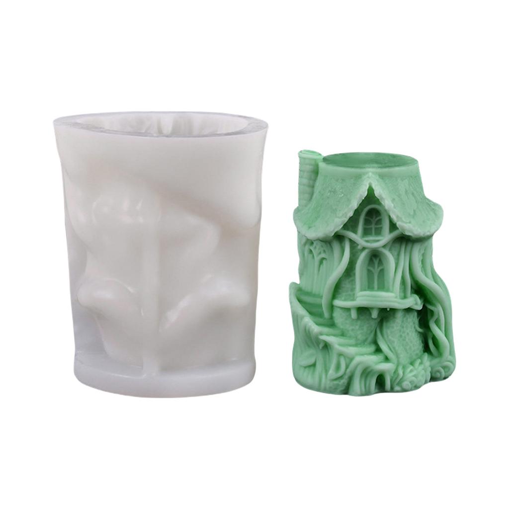 3D Castle Candle Mould Ornament Handmade Castings Molds Ancient Castle Silicone Molds Plasters Molds Craft Supplies
