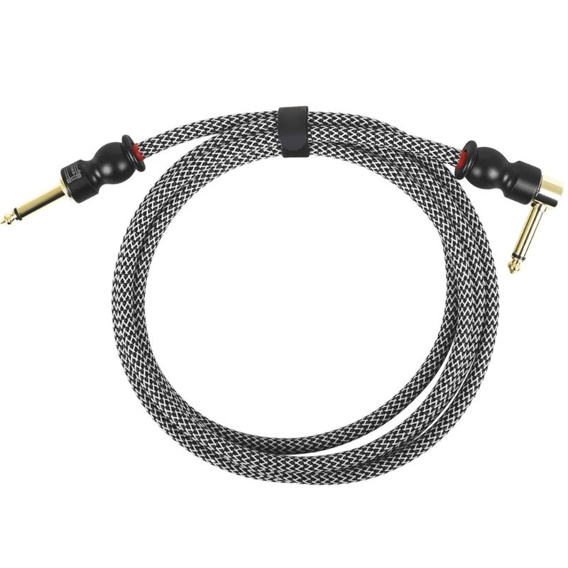 6.35mm Guitar Cable Keyboard Cord, 1/4 Inch Straight To Right Angle Guitar Lead Instrument Cable Noiseless Sound Lead