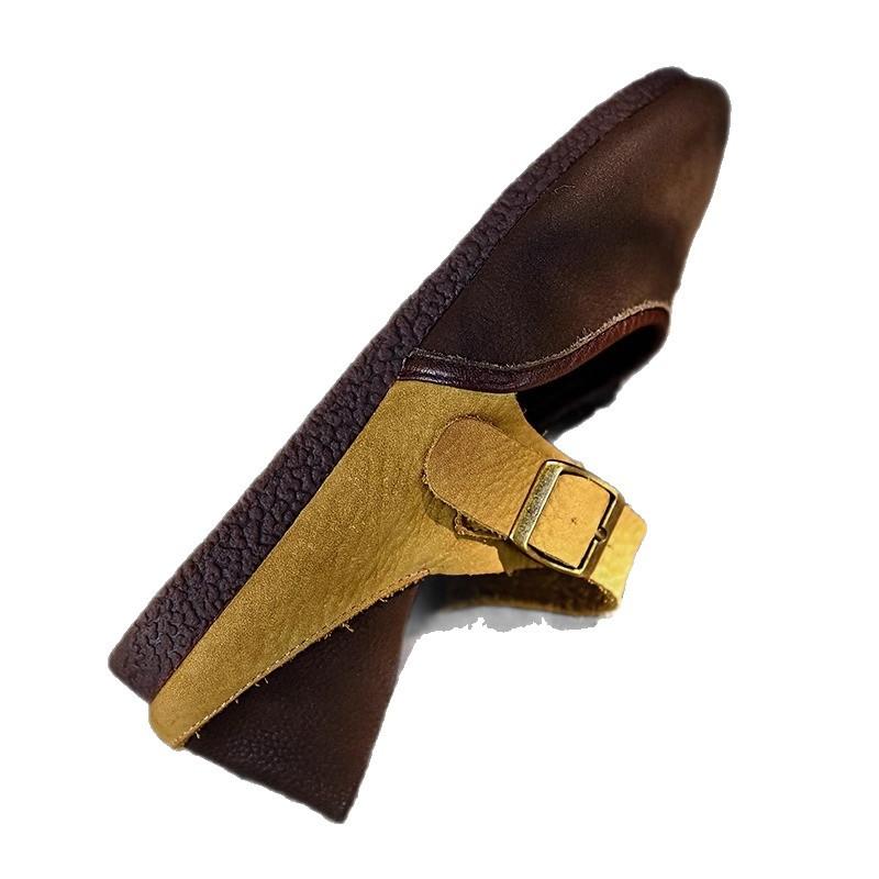 New Mary Jane shoes women's round head 2025 summer fashion color matching light mouth single shoes belt buckle Boken flats