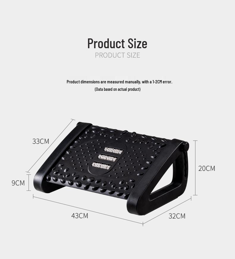 Office Footrest: Ergonomic Lumbar Support, Massage Footstool for Pregnant Women & Car Use