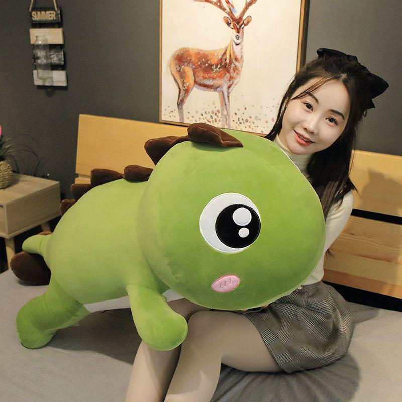 Big-Eyed Dinosaur Plush Sleep Pillow: Long-Legged Cuddly Doll Gift for Girls' Birthdays