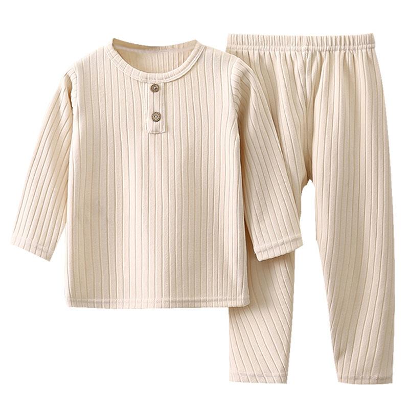Children's Underwear Set - Autumn Boys' And Girls' Fleece Long-sleeved Shirts And Pants, Home Wear Set