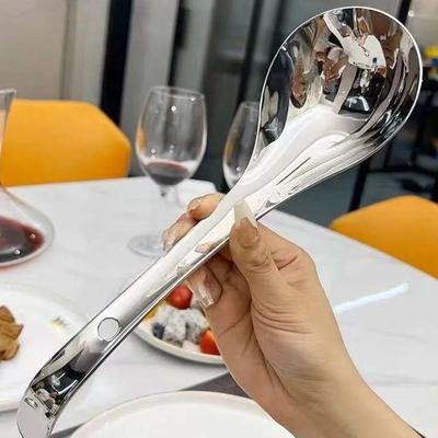 1Pieces Stainless Steel Round Spoon Net Red Golden Dinner Long Handle Stirring Dessert Spoons Outdoor Tableware