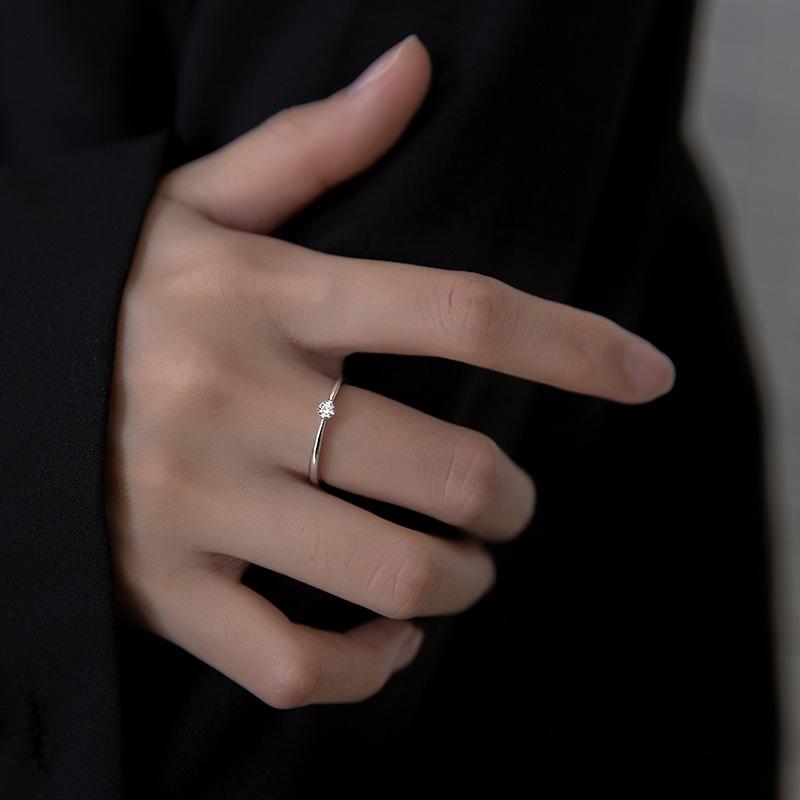 Modian Classic Tiny Shiny Zircon Stackable Slim Ring for Women Authentic 925 Silver Simple Ring Fine Jewelry New