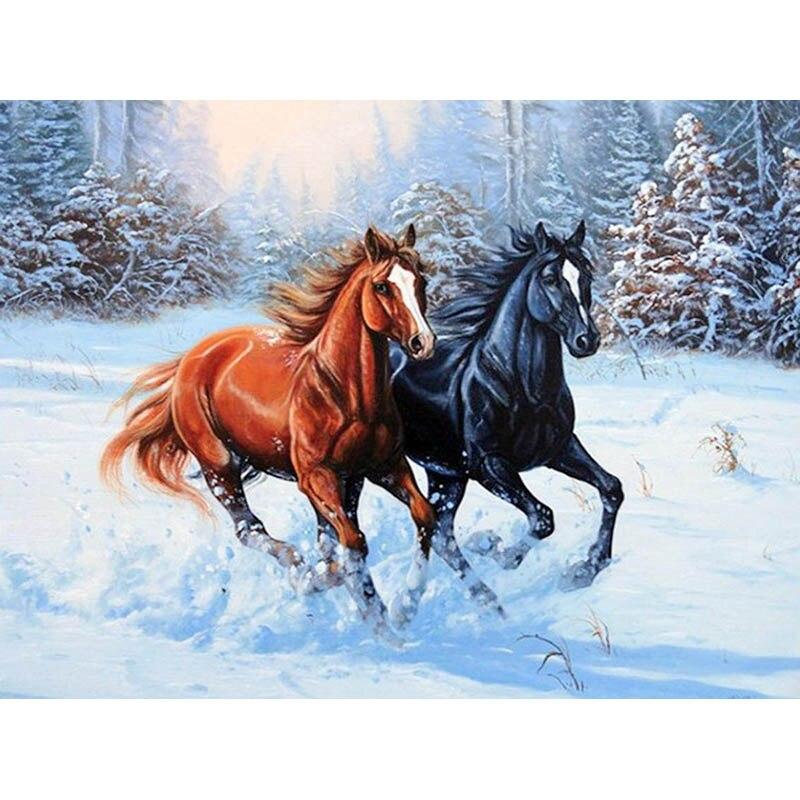 5D DIY Diamond Painting Kit Hummer In The Snow Art Diamond Embroidery Rhinestones Decorations for Home