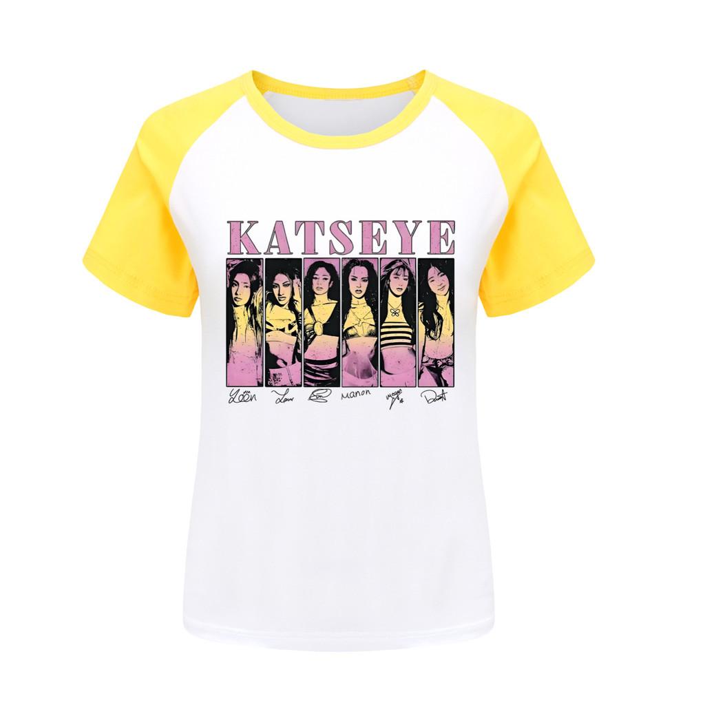 5304 Kinder Mädchen KATSEYE Druck Kurzarm T-Shirt