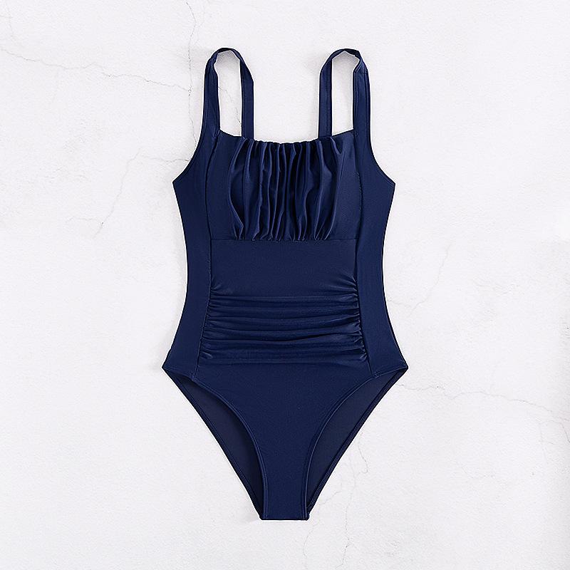 Einfarbiger einteiliger Bikini-Badeanzug