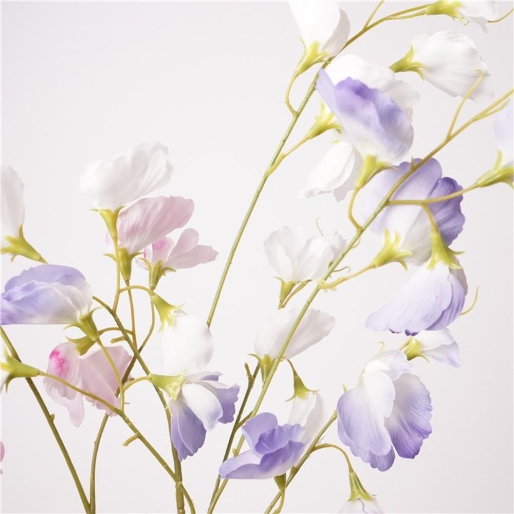 Lifelike Artificial Pea Flower Hydrating Fake Plants Elegant Silk Pea Branch  Living Room