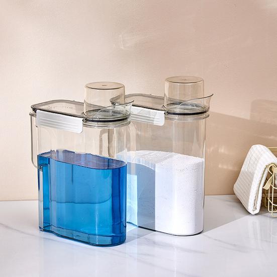 Sealed Laundry Detergent Jar Transparent Storage Bottle Detergent Powder Box Prevents